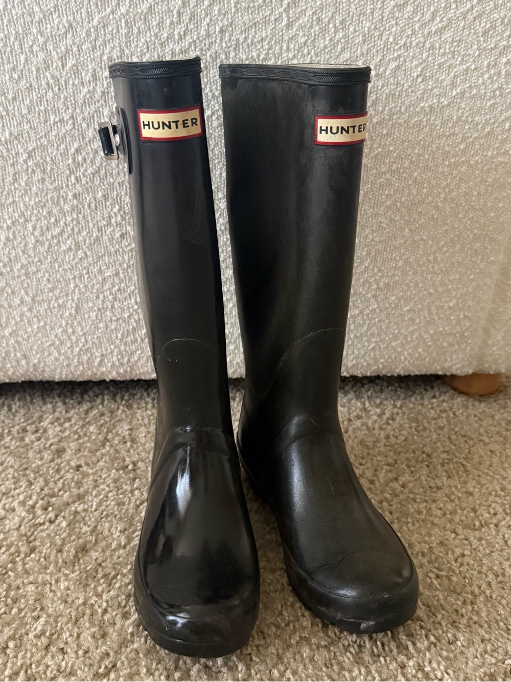 Hunter Original Tall Rain Boots Black Rubber Waterproof Women’s US 6 EU 38 Boots